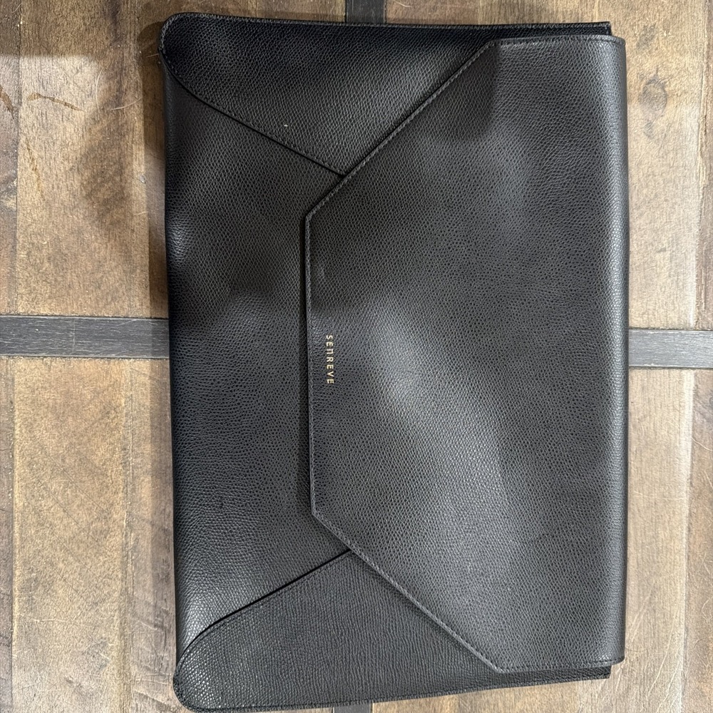 Senreve Envelope Laptop Sleeve in Mimosa Black Leather